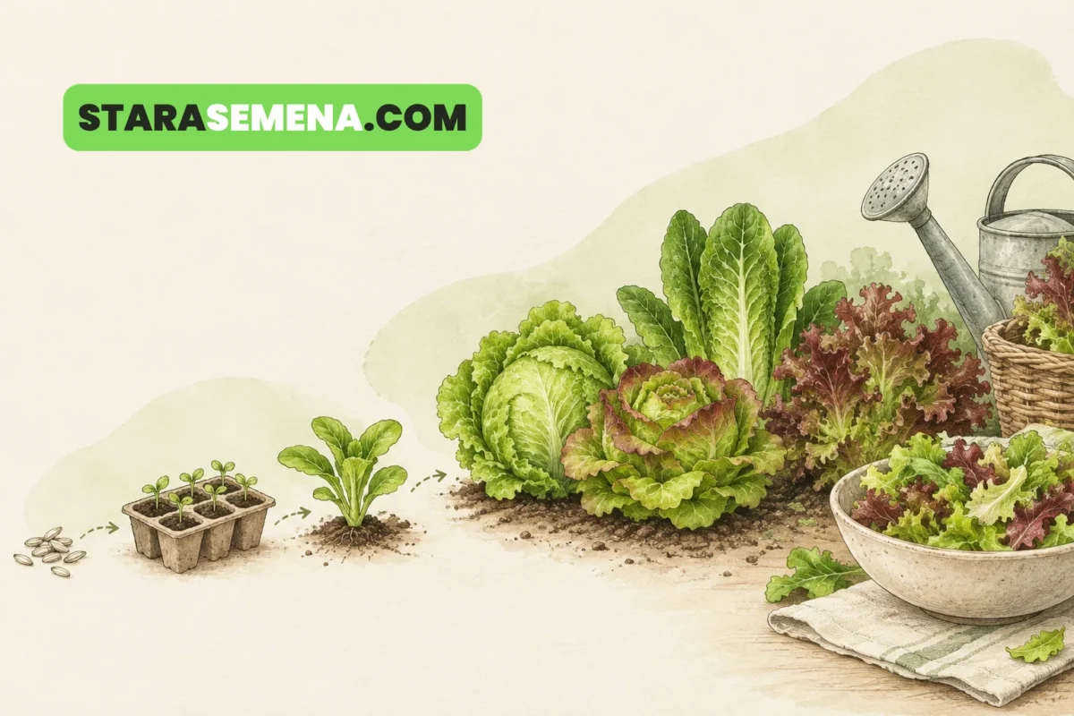 Zelena salata od semena do glavice: različite sorte salate.